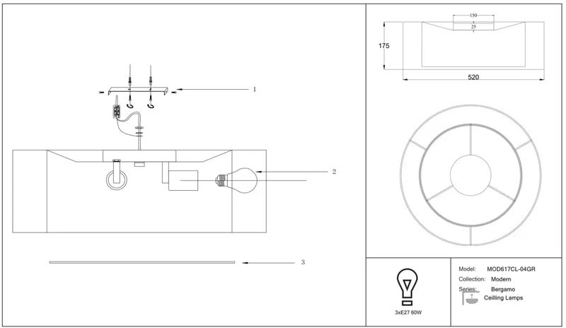 Luminaire Plafonnier | BERGAMO