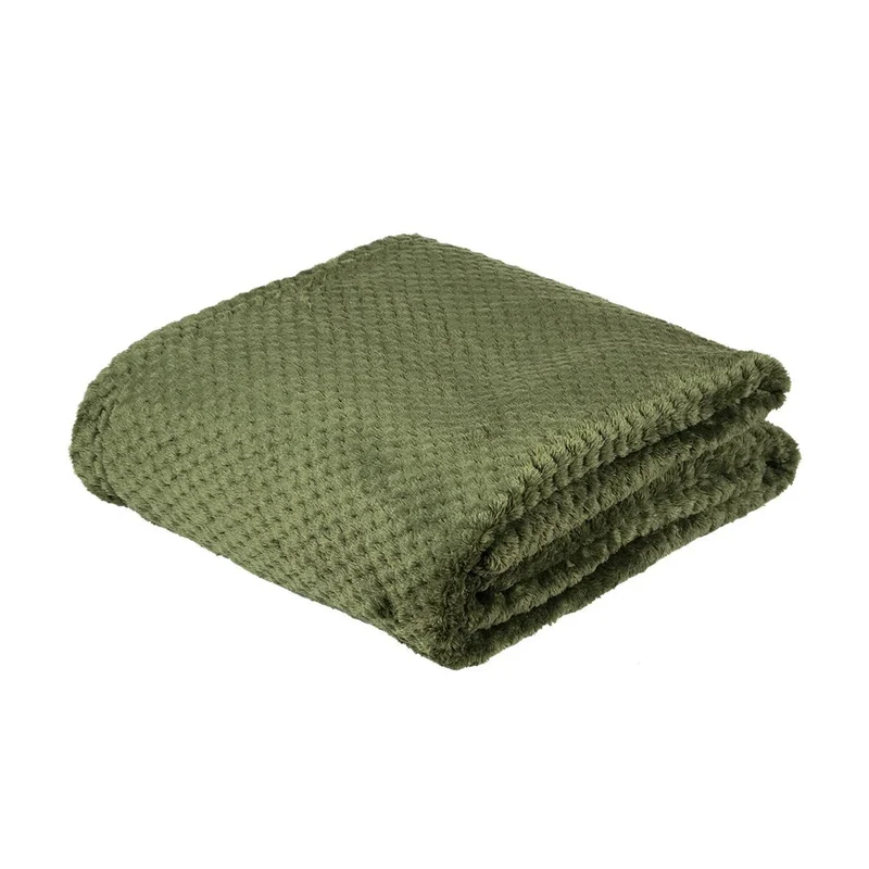 Plaid moelleux kaki