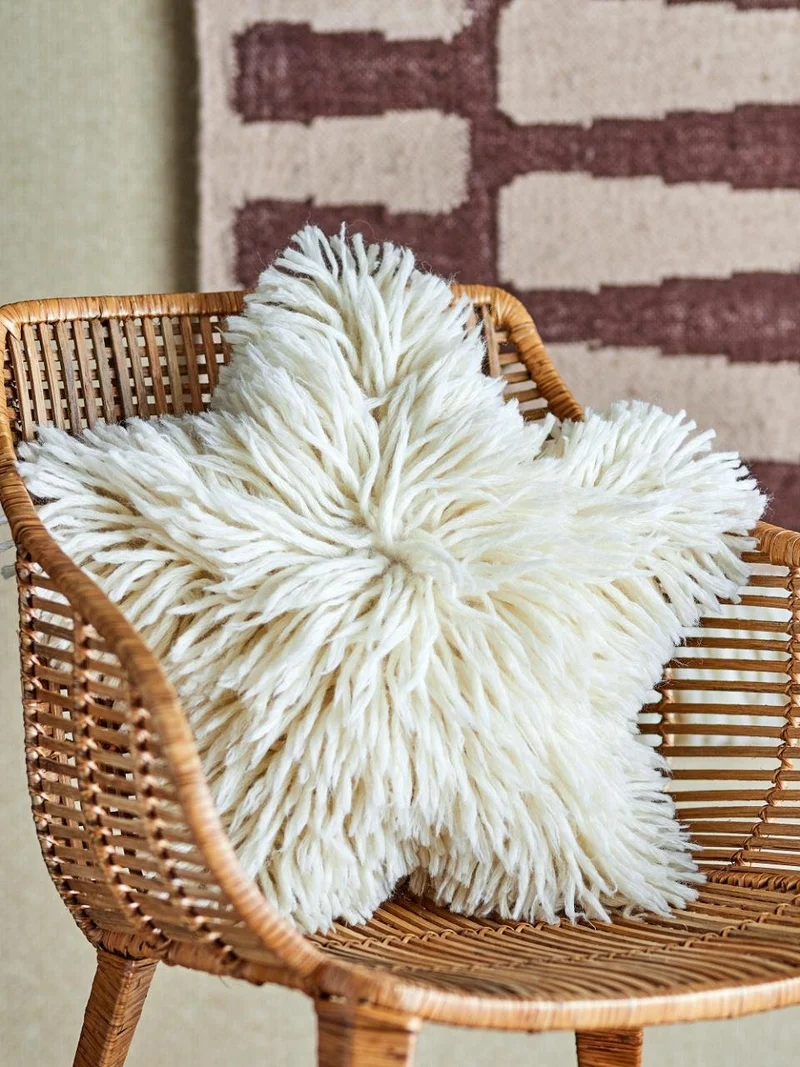Coussin étoile laine