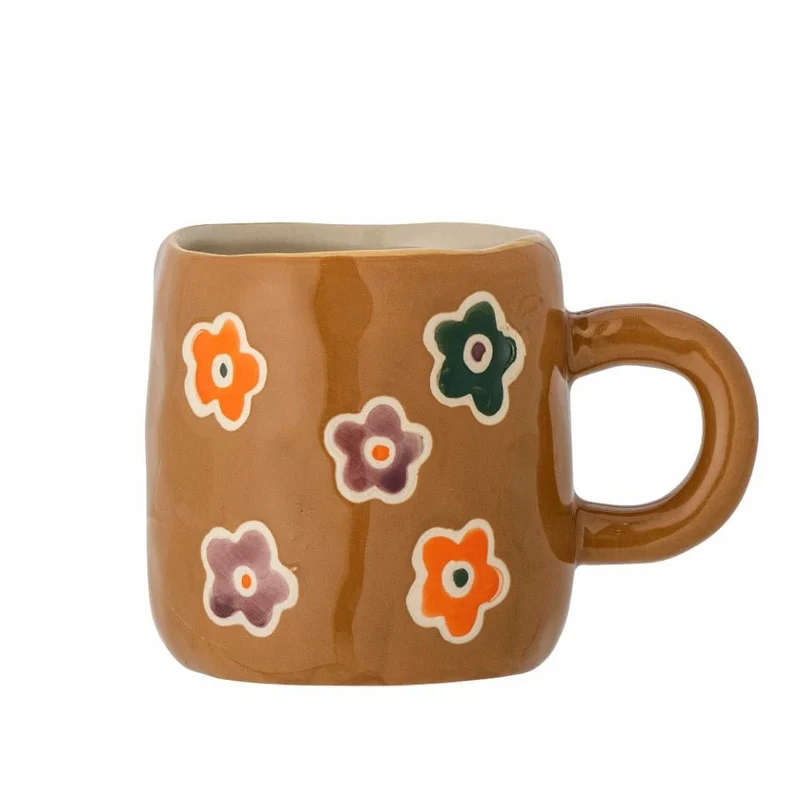 Mini tasse fleur marron