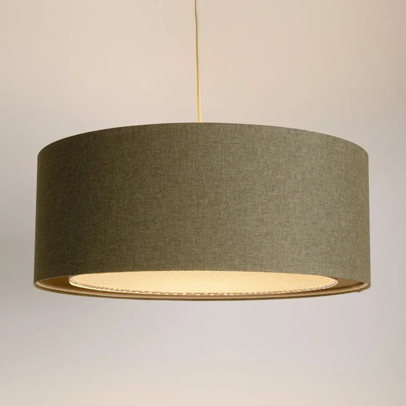 Suspension Luminaire | DUO BOHO ELEGANT (Gris Vert/Écru/Crème)