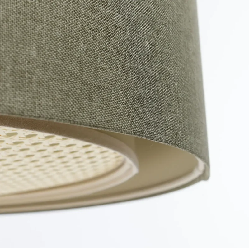 Suspension Luminaire | DUO BOHO ELEGANT (Gris Vert/Écru/Crème)