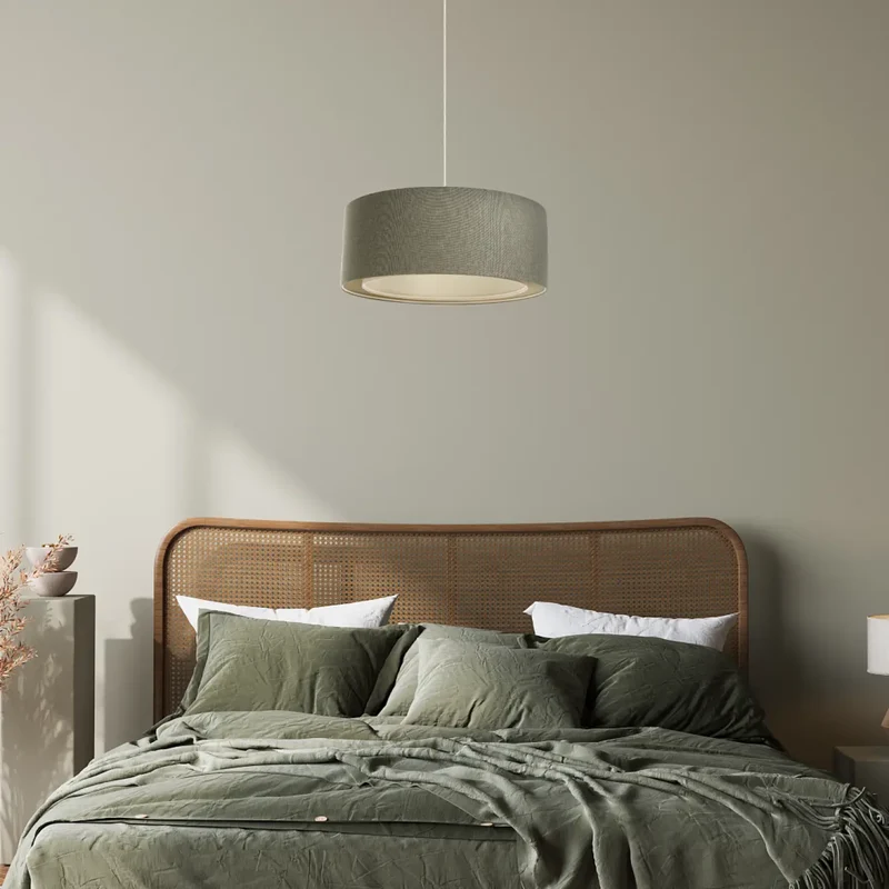 Suspension Luminaire | DUO BOHO ELEGANT (Vert Gris/Écru)