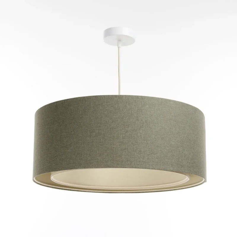 Suspension Luminaire | DUO BOHO ELEGANT (Vert Gris/Écru)