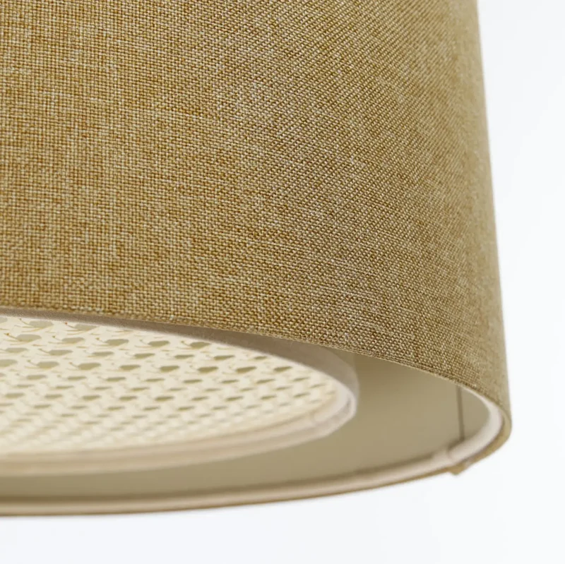 Suspension Luminaire | DUO BOHO ELEGANT (Jaune Moutarde/Écru/Crème)