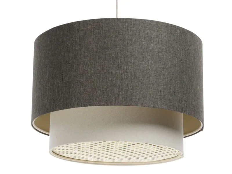 Suspension Luminaire | DUO RATTAN (Graphite/Crème/Ecru)