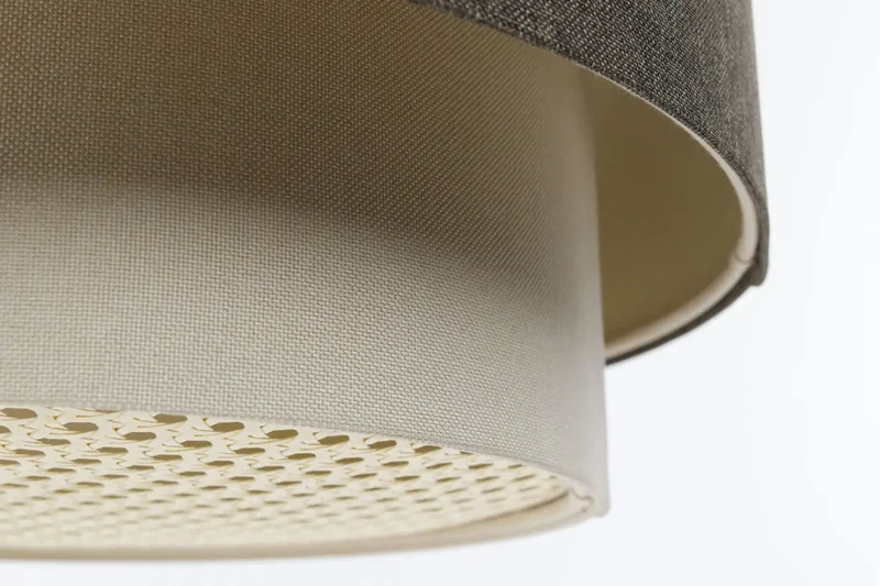 Suspension Luminaire | DUO RATTAN (Graphite/Crème/Ecru)
