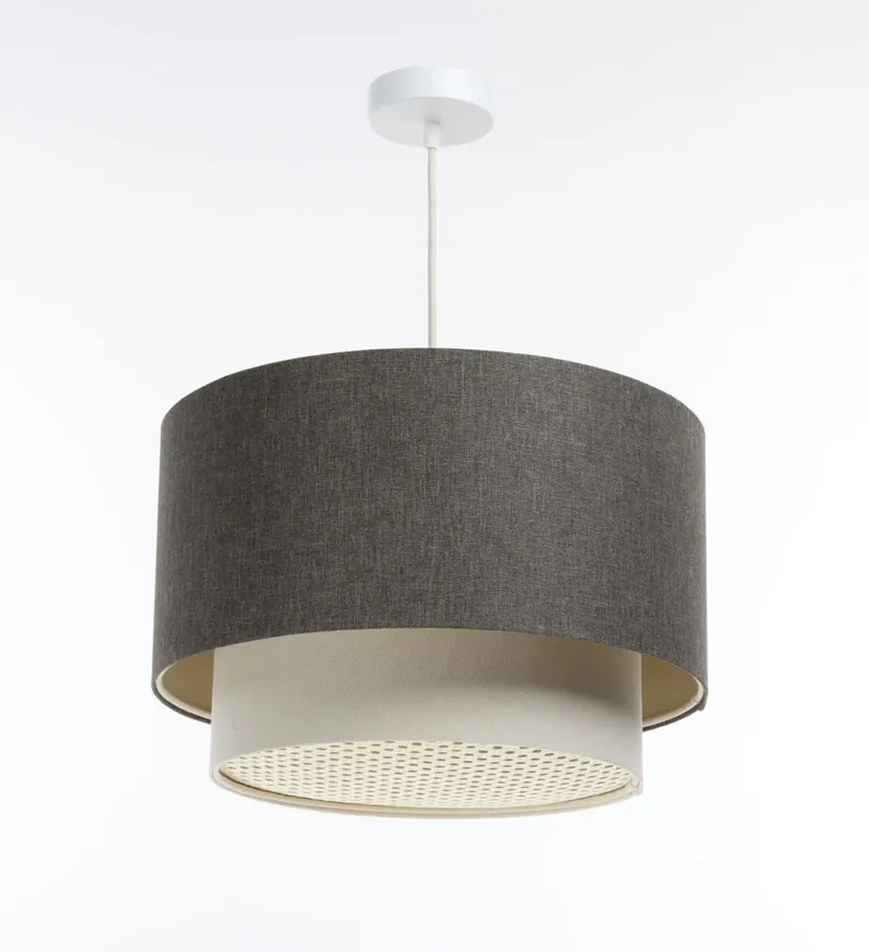 Suspension Luminaire | DUO RATTAN (Graphite/Crème/Ecru)