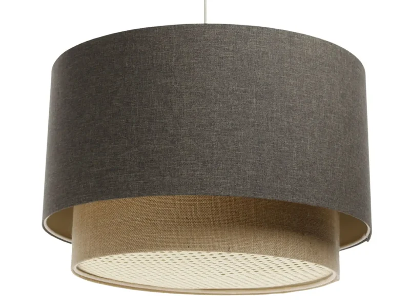 Suspension Luminaire | DUO RATTAN (Graphite/Beige)