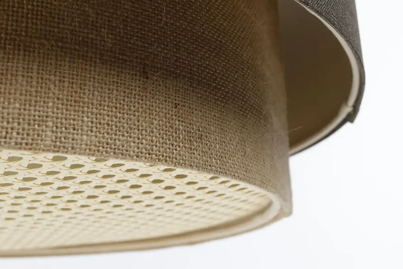 Suspension Luminaire | DUO RATTAN (Graphite/Beige)