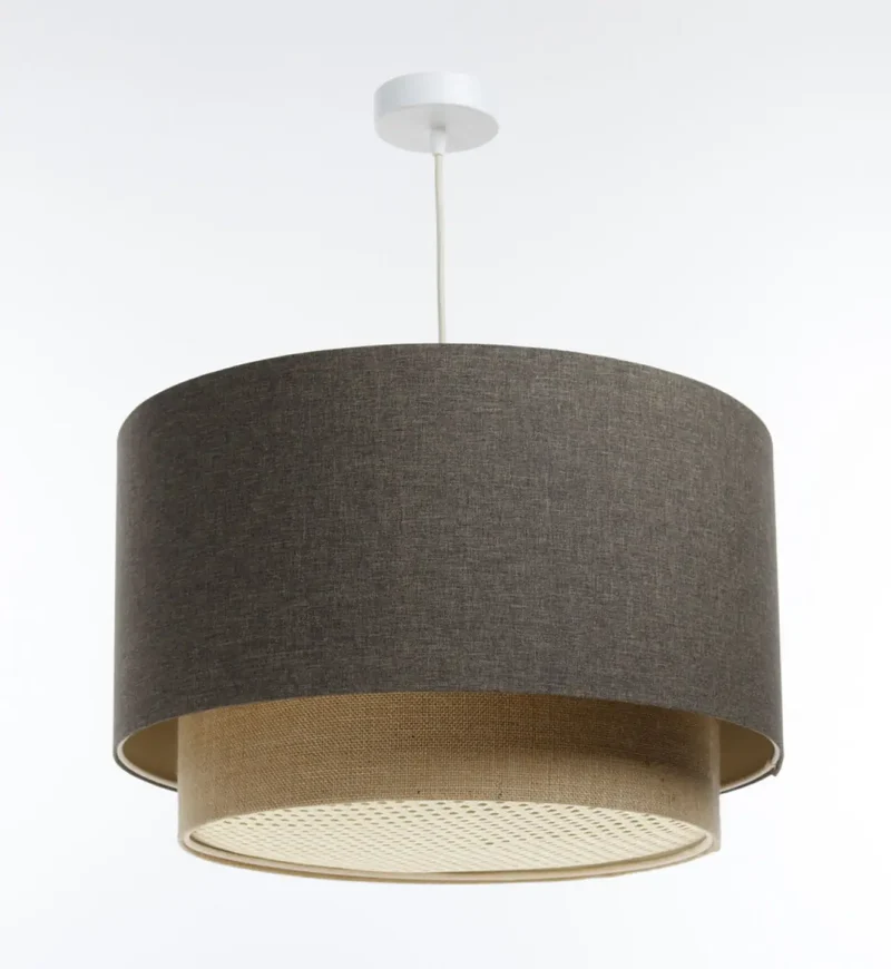 Suspension Luminaire | DUO RATTAN (Graphite/Beige)