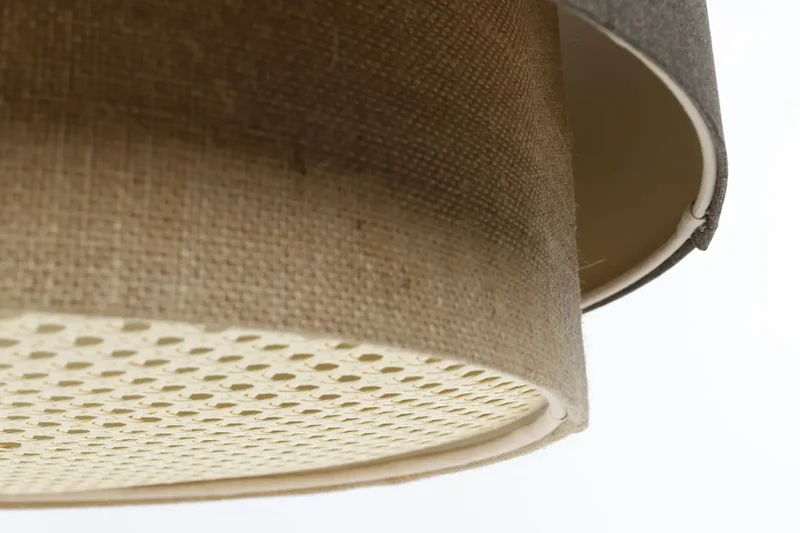 Suspension Luminaire | DUO RATTAN (Graphite/Beige)