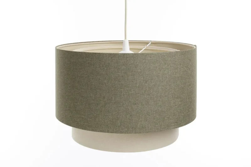 Suspension Luminaire | DUO RATTAN (Vert Gris/Crème/Ecru)