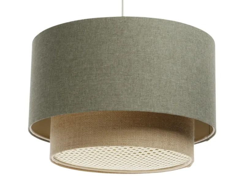 Suspension Luminaire | DUO RATTAN (Vert Gris/Beige/Ecru)