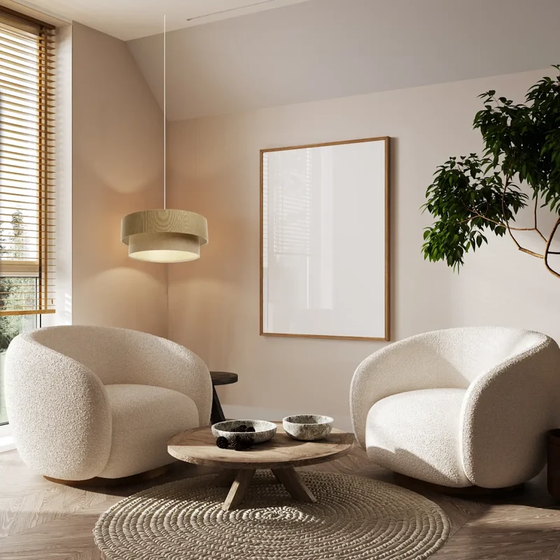 Suspension Luminaire | DUO BOHO ELEGANT (Marron/Beige/Ecru)