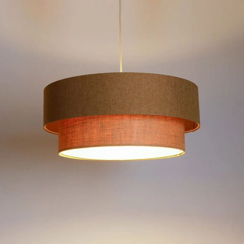Suspension Luminaire | DUO BOHO ELEGANT (Marron/Beige/Ecru)