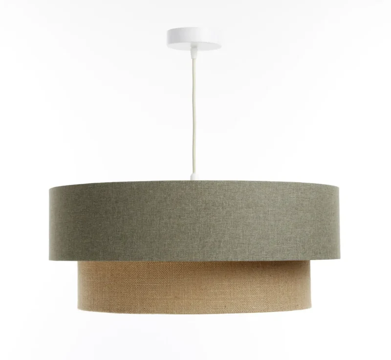 Suspension Luminaire | DUO BOHO ELEGANT (Vert Gris/Beige/Ecru)