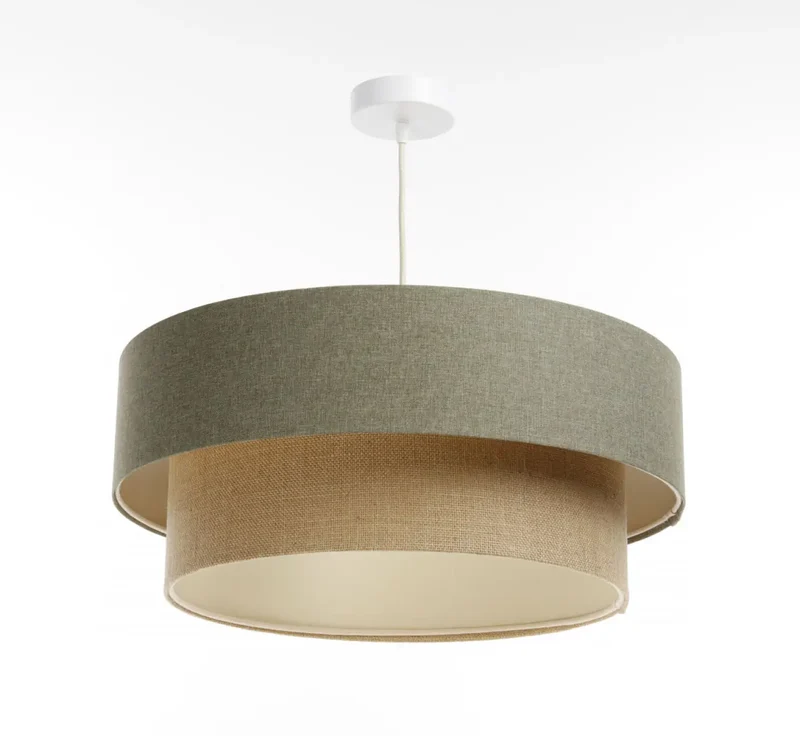 Suspension Luminaire | DUO BOHO ELEGANT (Vert Gris/Beige/Ecru)