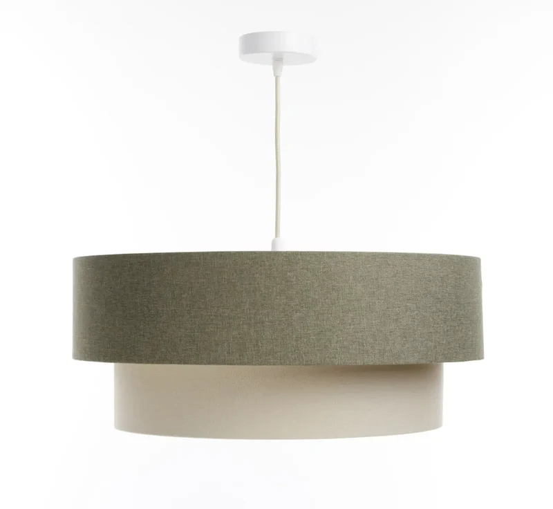 Suspension Luminaire | DUO BOHO ELEGANT (Vert Gris/Crème/Ecru)