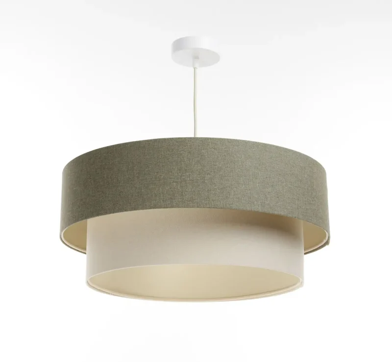 Suspension Luminaire | DUO BOHO ELEGANT (Vert Gris/Crème/Ecru)