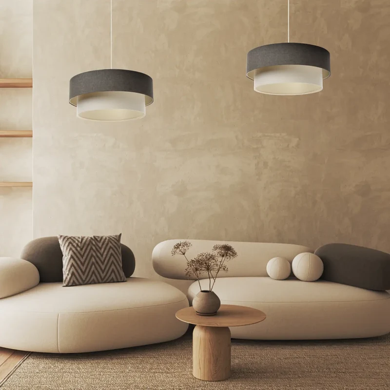 Suspension Luminaire | DUO BOHO ELEGANT (Graphite/Crème/Ecru)