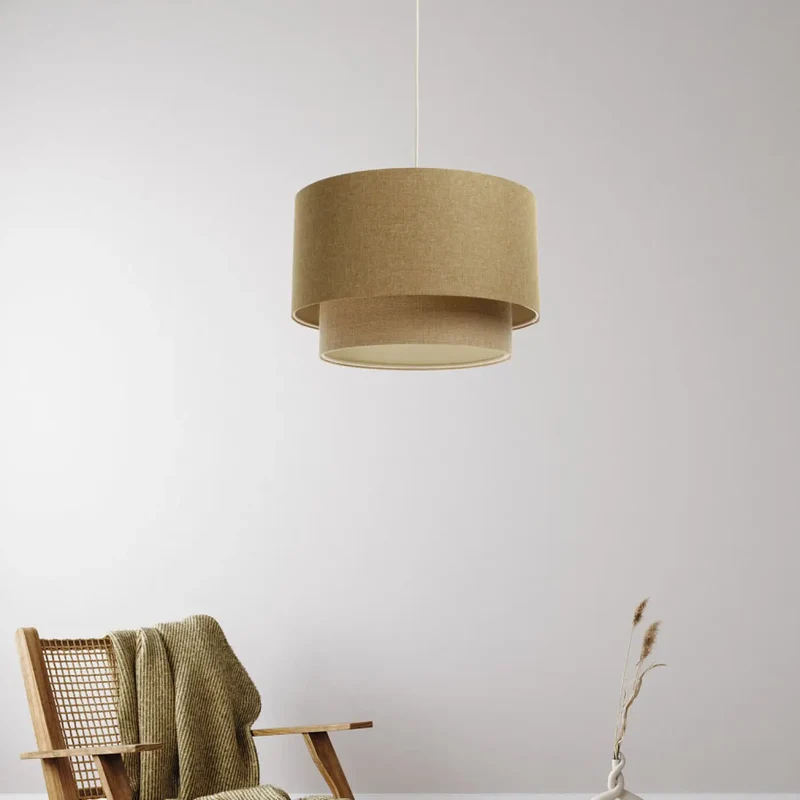 Suspension Luminaire | DUO BOHO ELEGANT (Moutarde/Beige/Ecru)