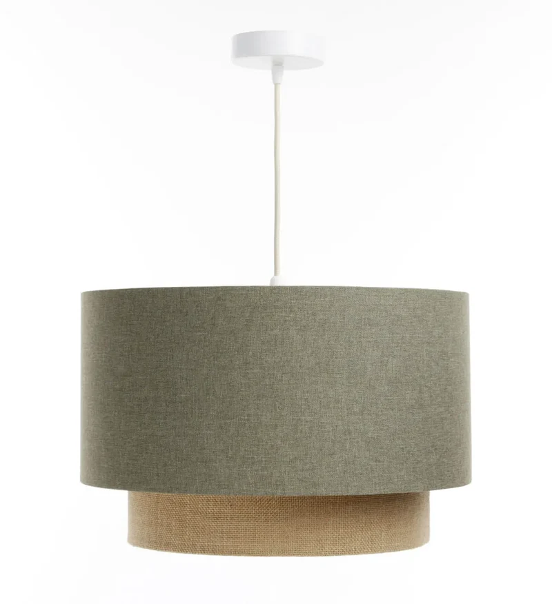 Suspension Luminaire | DUO BOHO ELEGANT (Vert Gris/Beige/Ecru)