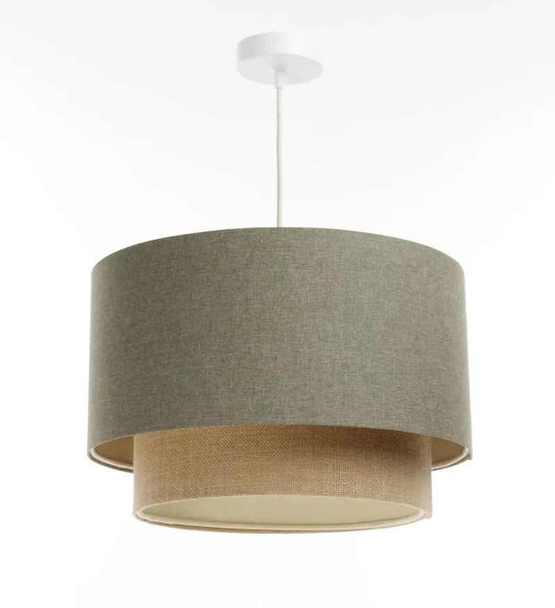 Suspension Luminaire | DUO BOHO ELEGANT (Vert Gris/Beige/Ecru)