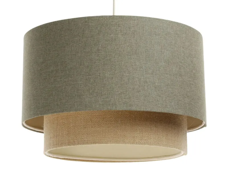 Suspension Luminaire | DUO BOHO ELEGANT (Vert Gris/Beige/Ecru)