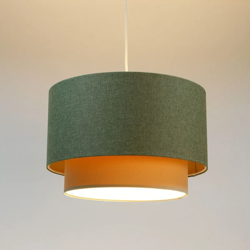 Suspension Luminaire | DUO BOHO ELEGANT (Vert Gris/Crème/Ecru)