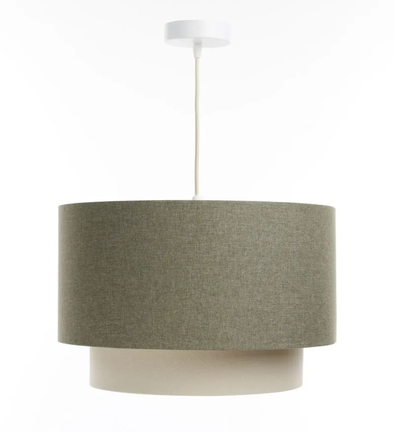 Suspension Luminaire | DUO BOHO ELEGANT (Vert Gris/Crème/Ecru)