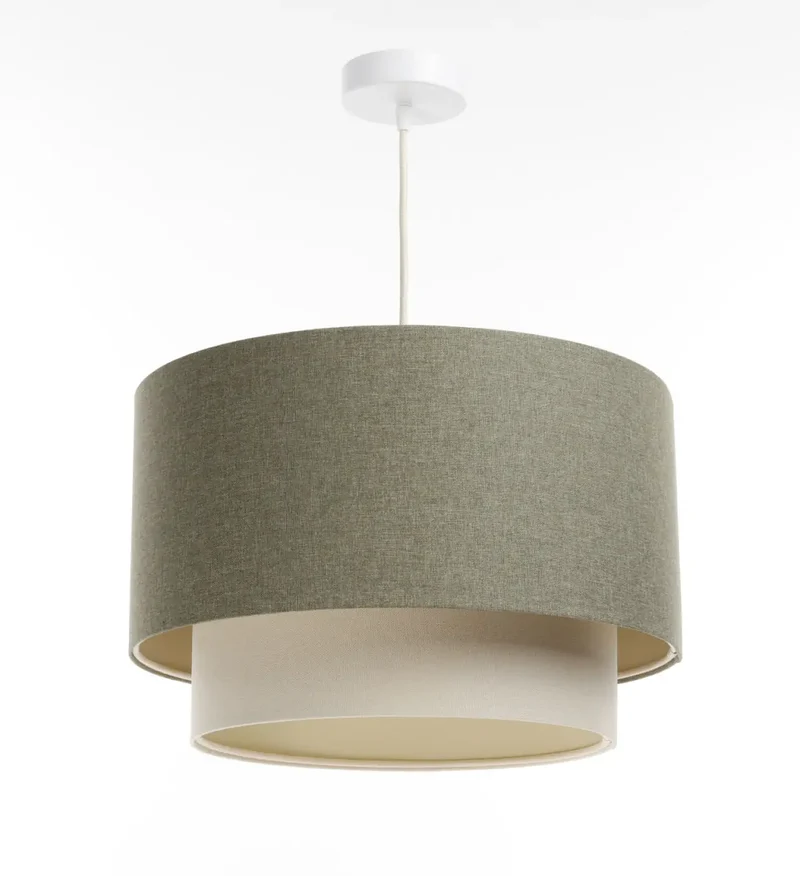 Suspension Luminaire | DUO BOHO ELEGANT (Vert Gris/Crème/Ecru)