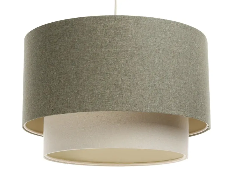 Suspension Luminaire | DUO BOHO ELEGANT (Vert Gris/Crème/Ecru)