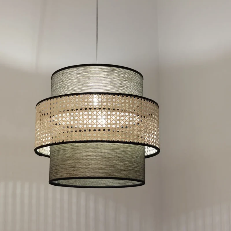 Suspension Luminaire | DOBLO ROTIN (Beige/ Gris)