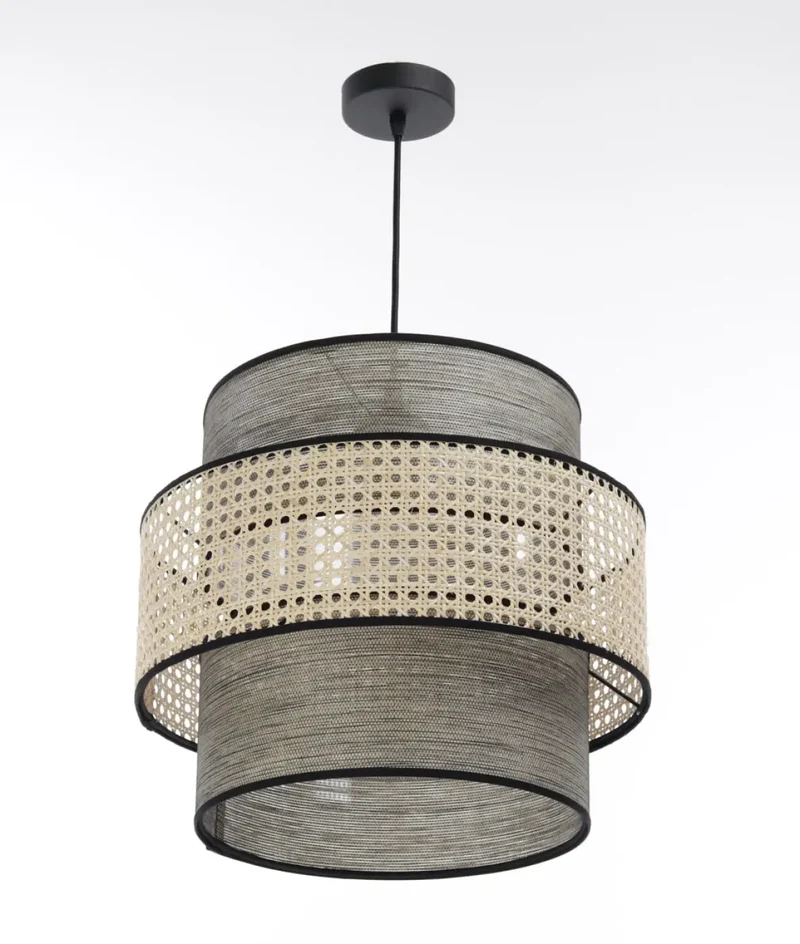 Suspension Luminaire | DOBLO ROTIN (Beige/ Gris)
