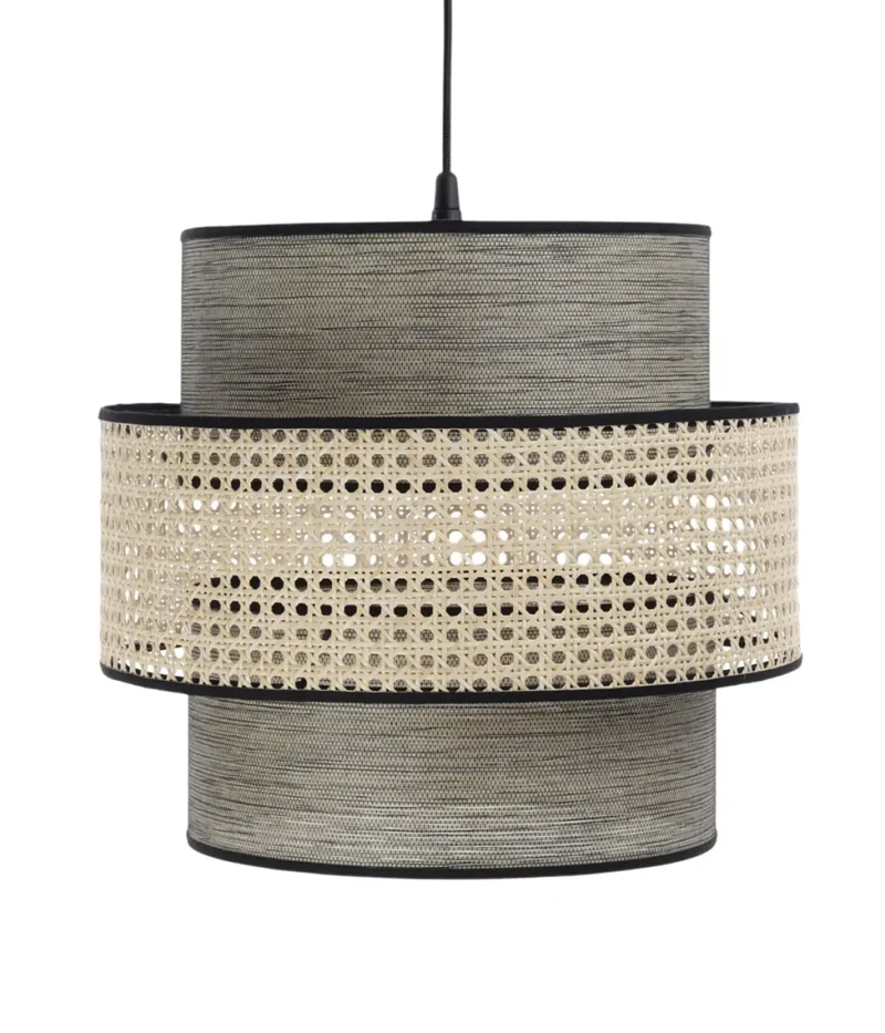Suspension Luminaire | DOBLO ROTIN (Beige/ Gris)