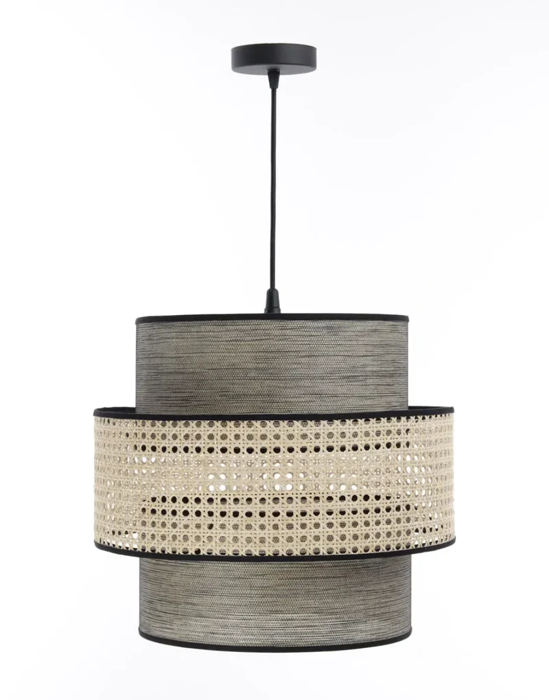 Suspension Luminaire | DOBLO ROTIN (Beige/ Gris)