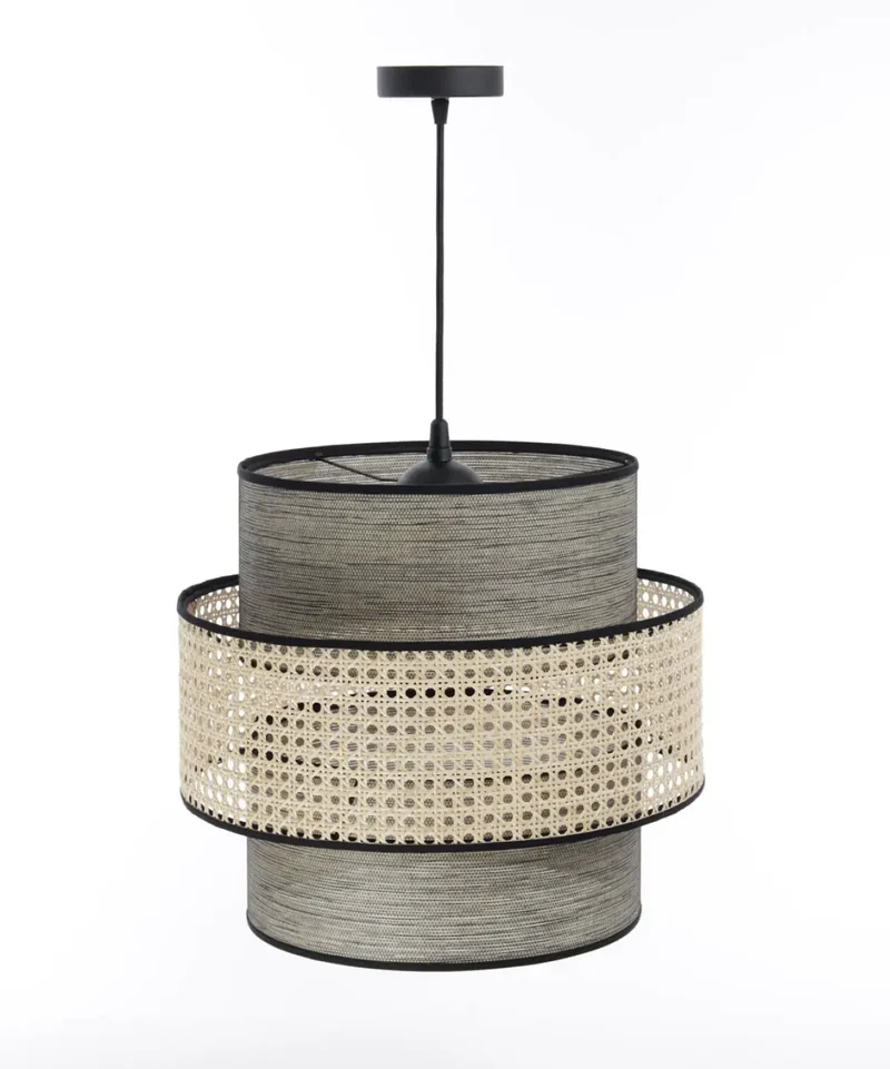 Suspension Luminaire | DOBLO ROTIN (Beige/ Gris)