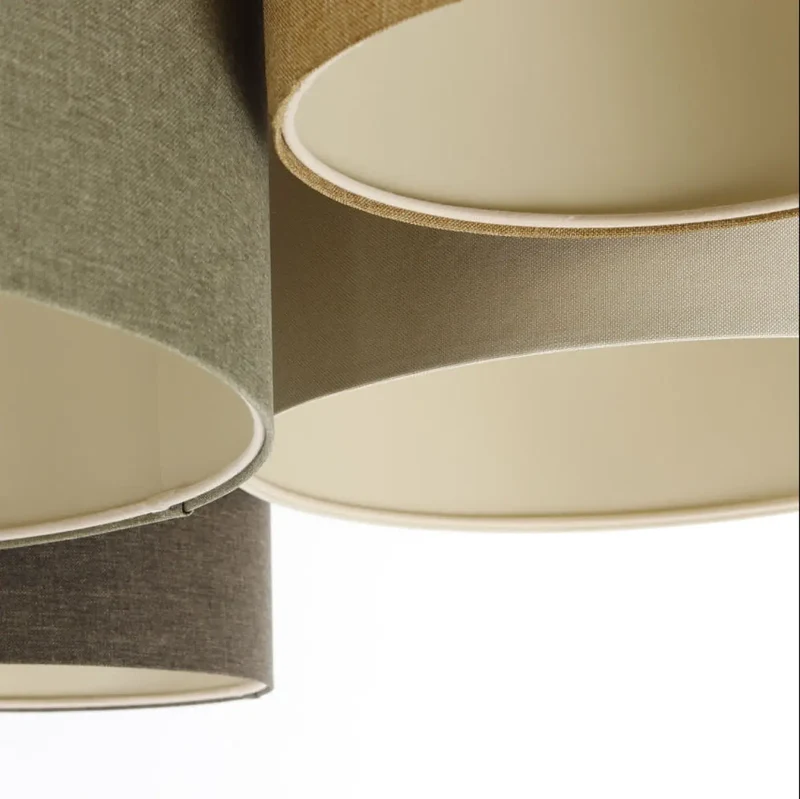Luminaire Plafonnier | 4FLAMES BOHO ELEGANT (Vert Gris/Graphite/Jaune Moutarde/Crème/Ecru)