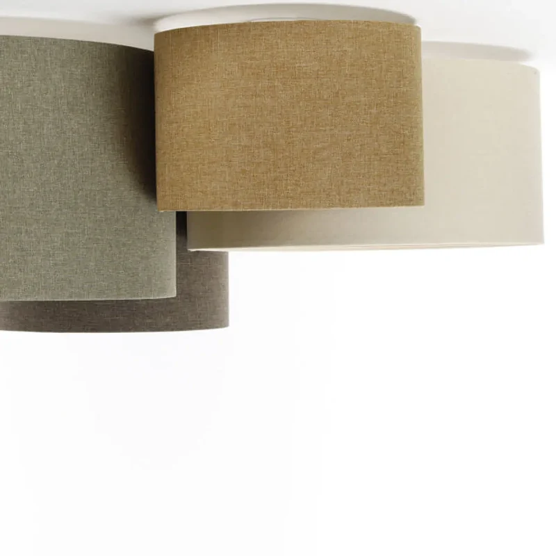 Luminaire Plafonnier | 4FLAMES BOHO ELEGANT (Vert Gris/Graphite/Jaune Moutarde/Crème/Ecru)