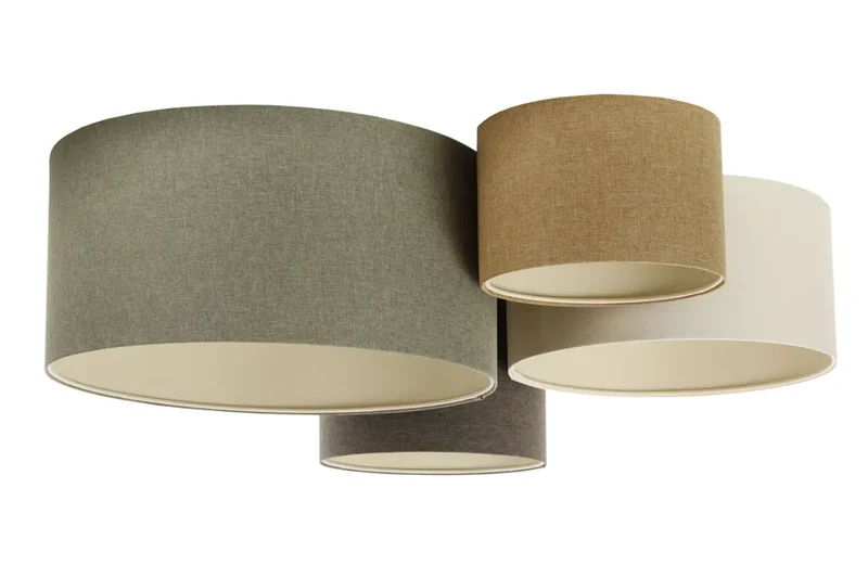 Luminaire Plafonnier | 4FLAMES BOHO ELEGANT (Vert Gris/Graphite/Jaune Moutarde/Crème/Ecru)