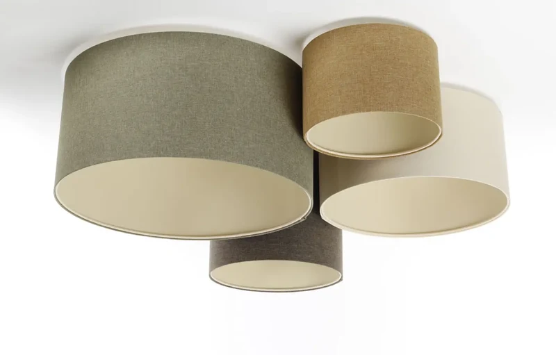 Luminaire Plafonnier | 4FLAMES BOHO ELEGANT (Vert Gris/Graphite/Jaune Moutarde/Crème/Ecru)