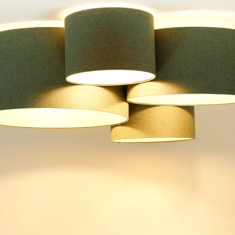 Luminaire Plafonnier | 4FLAMES BOHO ELEGANT (Vert Gris/Ecru)