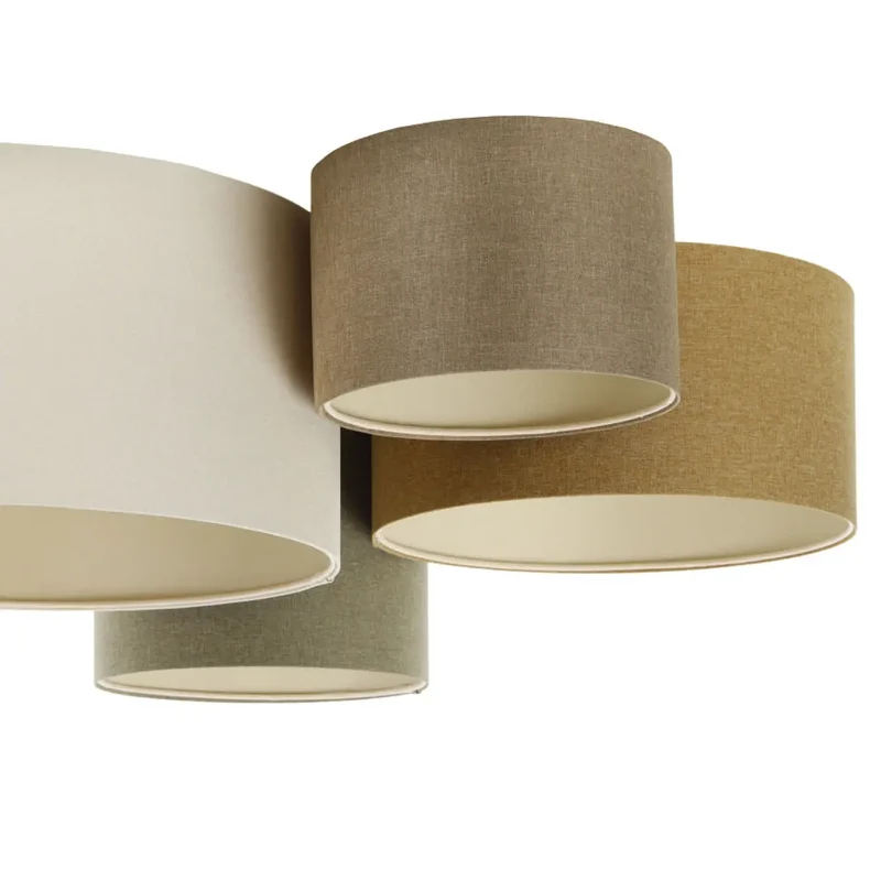 Luminaire Plafonnier | 4FLAMES BOHO ELEGANT (Crème/Caramel/Vert Gris/Marron Sable/Écru