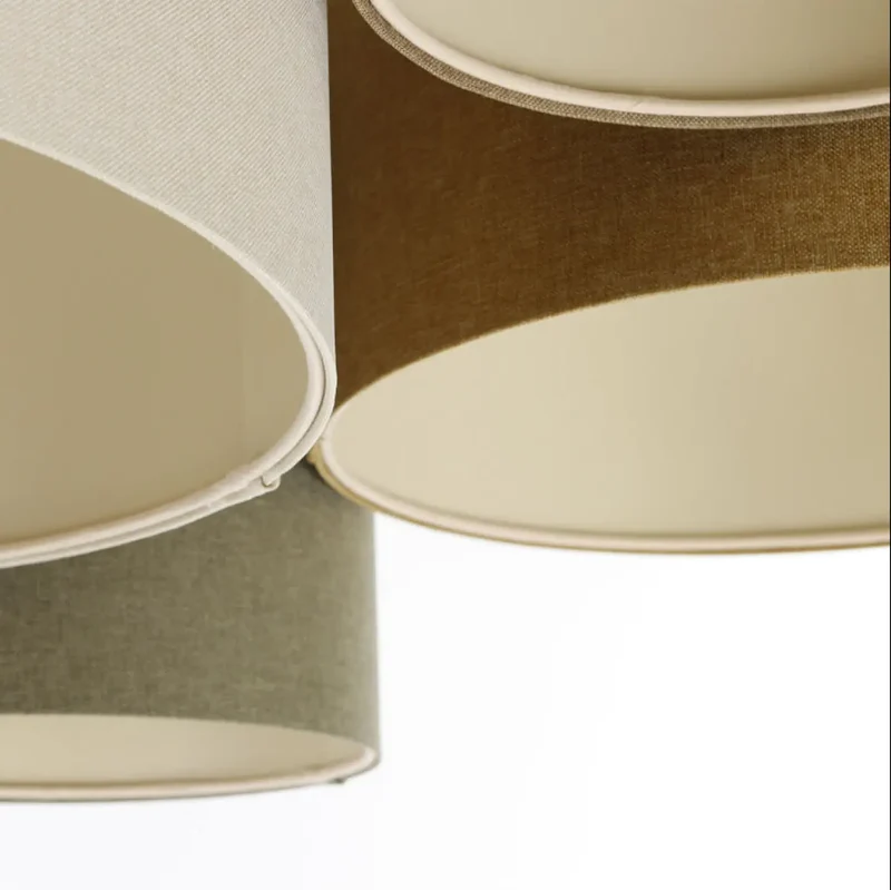 Luminaire Plafonnier | 4FLAMES BOHO ELEGANT (Crème/Caramel/Vert Gris/Marron Sable/Écru