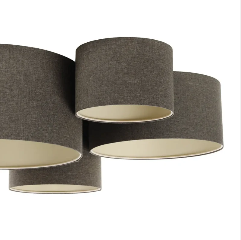 Luminaire Plafonnier | 4 FLAMES BOHO ÉLÉGANT (Marron Gris)