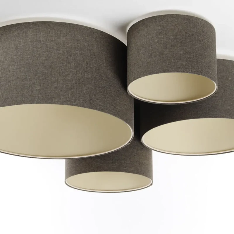 Luminaire Plafonnier | 4 FLAMES BOHO ÉLÉGANT (Marron Gris)