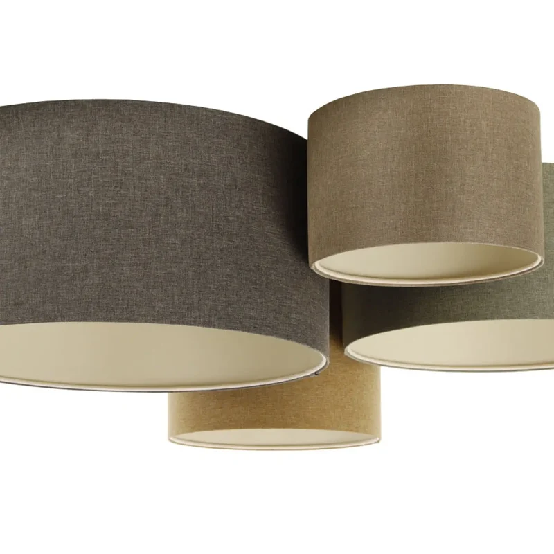 Luminaire Plafonnier | 4FLAMES BOHO ÉLÉGANT (Marron Gris/Vert Gris/Caramel/Jaune Moutarde/Écru)