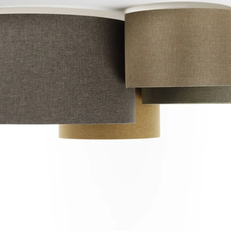Luminaire Plafonnier | 4FLAMES BOHO ÉLÉGANT (Marron Gris/Vert Gris/Caramel/Jaune Moutarde/Écru)