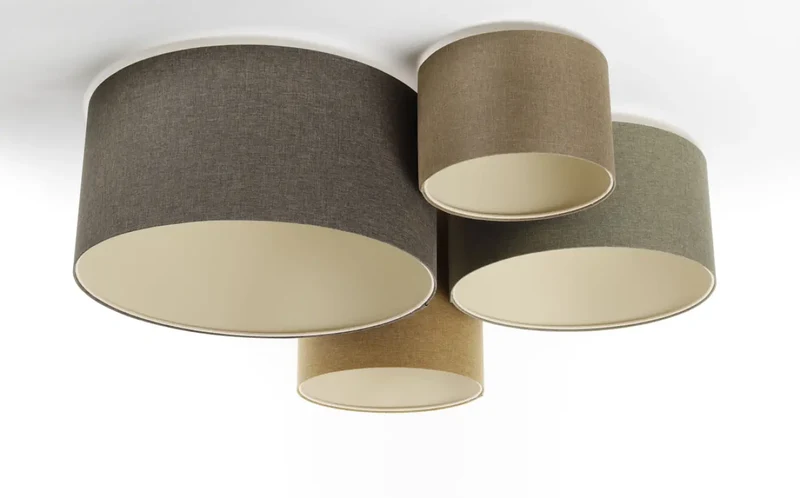 Luminaire Plafonnier | 4FLAMES BOHO ÉLÉGANT (Marron Gris/Vert Gris/Caramel/Jaune Moutarde/Écru)